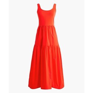 J Crew Factory Tiered Red Maxi Dress